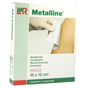 Produktabbildung: Lohmann & Rauscher Metalline Kompressen, aluminiumbeschichtet, steril, wundschonend - 1 Packung = 10 Stück, Maße: 10 x 12 cm 10 St