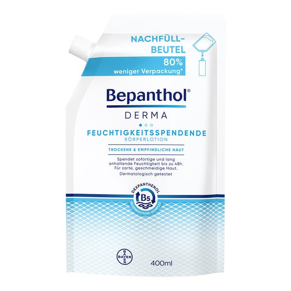Bepanthol DERMA Feuchtigkeitsspendende Körperlotion, Nachfüllbeutel 1X400 ml