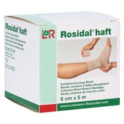 Lohmann & Rauscher Rosidal haft Kurzzugbinde, 5 m, unsteril, textilelastisch - 1 Stück, einzeln in Faltschachtel, Maße: 6 cm x 5 m 1 St