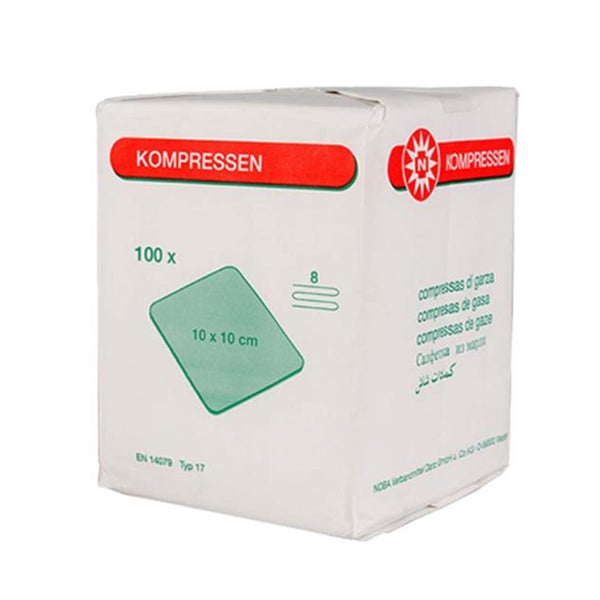 Noba Mullkompressen, 8-lagig, 10 x 10 cm, 100 Stück 100 St