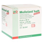 Produktabbildung: Lohmann Rauscher Mollelast haft Kohäsive Fixierbinde Latexfrei 1 Stück - Rot / 8 cm x 20 m 1 St