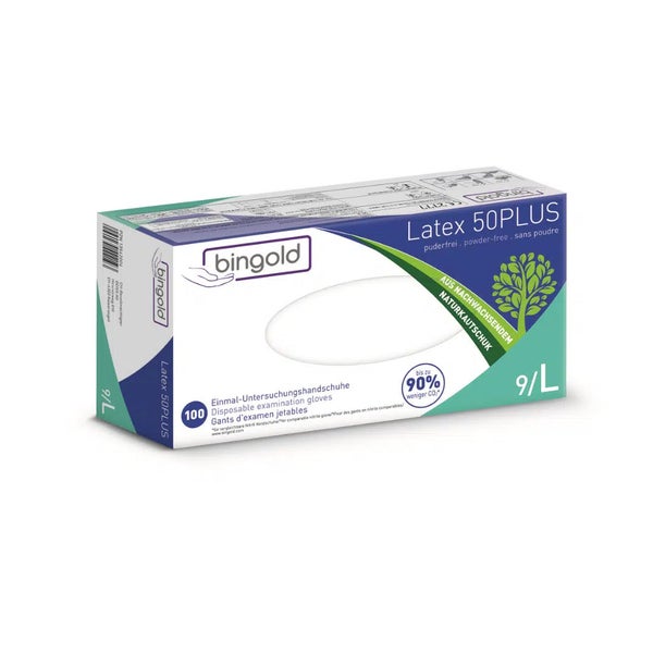 Bingold Latex PLUS Handschuhe puderfrei 100 St 100 St