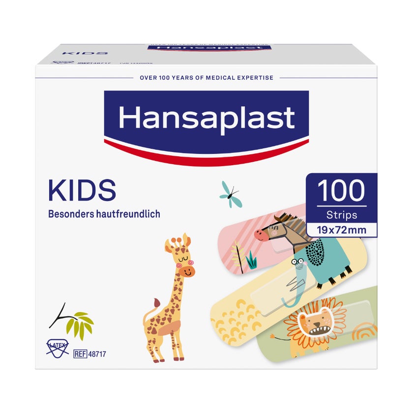 Hansaplast KIDS Kinderpflaster, 100 Strips, 1,9 x 7,2cm 100 St