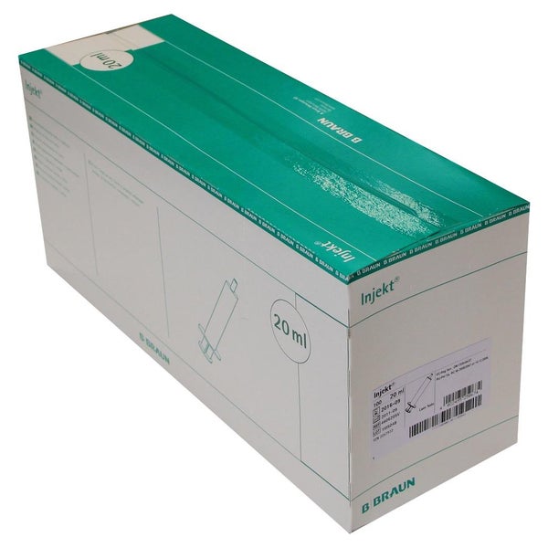 B. Braun Injekt Luer Solo Einmalspritzen 2-teilig Luer-Ansatz, 20 ml, 100 Stück 100X20 ml