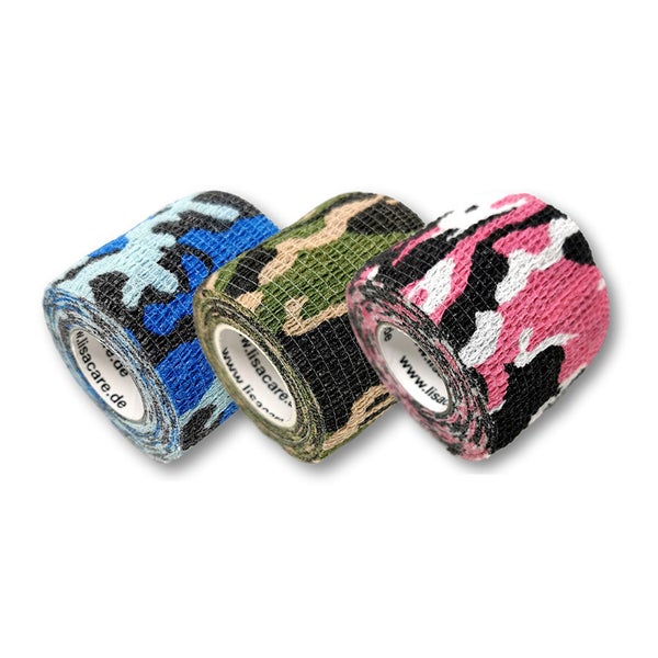 LisaCare selbstklebender Verband - 5cm x 4,5m - Camo-Mix 3 St