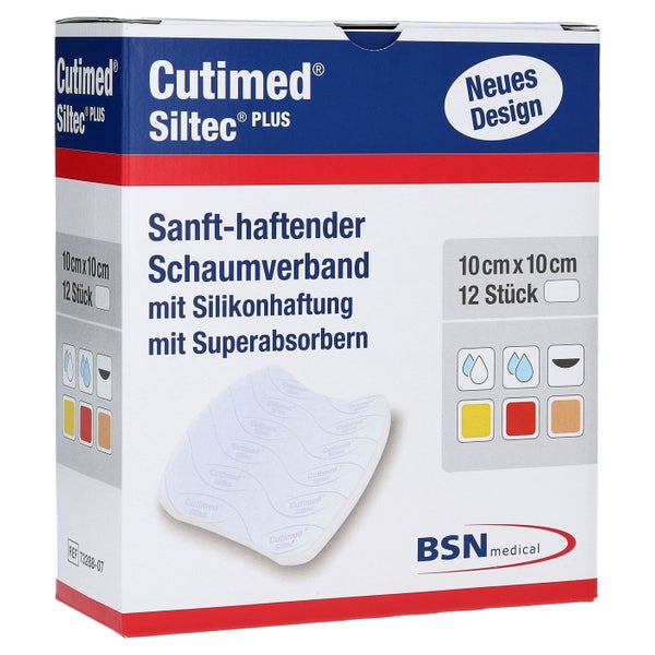 Cutimed Siltec Plus Schaumverb.10x10 cm 12 St