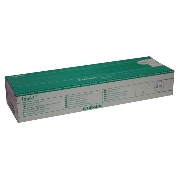 B. Braun Injekt Luer Solo Einmalspritzen 2-teilig Luer-Ansatz, 2 ml, 100 Stück 100X2 ml