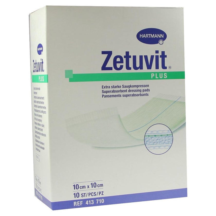Hartmann Zetuvit Plus Saugkompressen, steril - 10 x 10 cm / 10 Stück 10 St