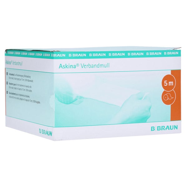 B. Braun Askina Verbandmull 8-fach, zuschneidbar - 5 m – Klarsichtspender 1 St