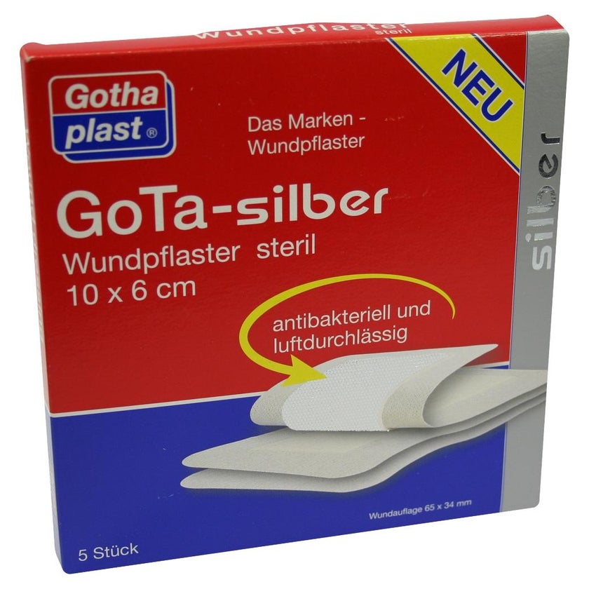 GOTA Silber Wundpflaster 6x10 cm steril 5 St