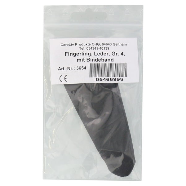 Fingerling Leder Gr.4 mit Bindeband 1 St