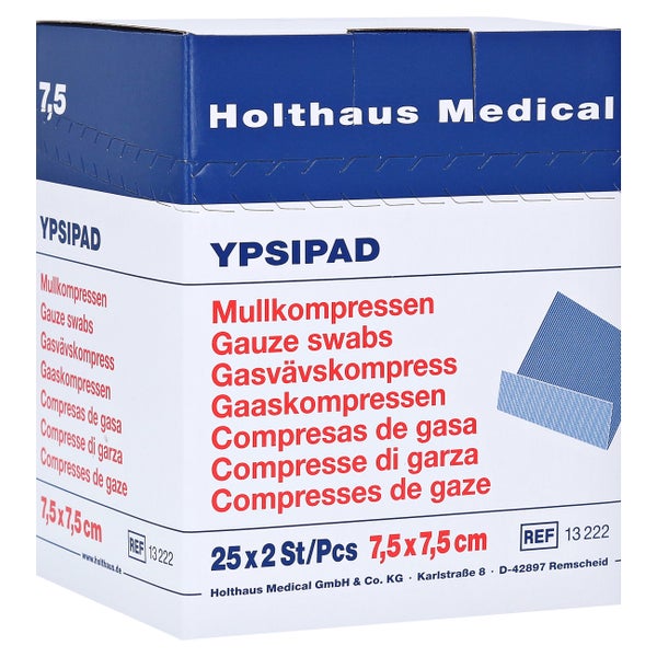 Mullkompressen Ypsipad 7,5x7,5 cm steril 25X2 St