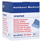 Holthaus Medical YPSIPAD Mullkompresse DIN EN 14079, steril - 1 Packung = 25 x 2 Stück, Maße: 7,5 x 7,5 cm 25X2 St