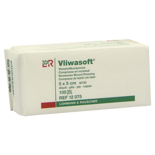 Lohmann Rauscher Vliwasoft Vliesstoffkompresse 4 - fach 100 Stück - 5 x 5 cm 100 St