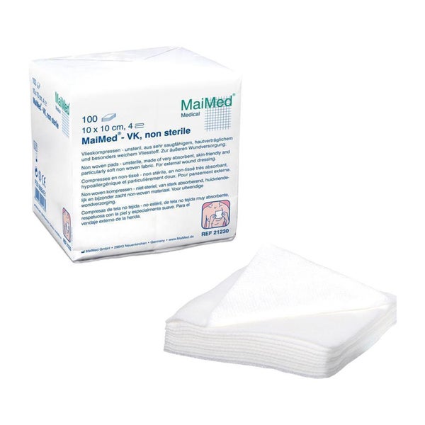 Maimed Vlieskompressen unsteril 4-lagig 100 Stück - 10 x 20 cm 100 St
