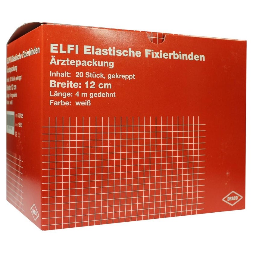 Dracoelfi Elastische Fixierbinde 12 cm x 4 m gekreppt 20 St