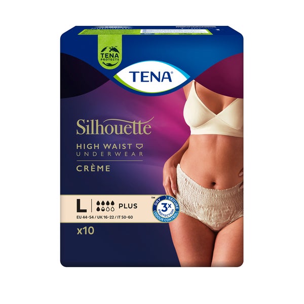 TENA Silhouette Plus Creme Gr.L Inkontinenzunterwäsche, 10 Stück 10 St
