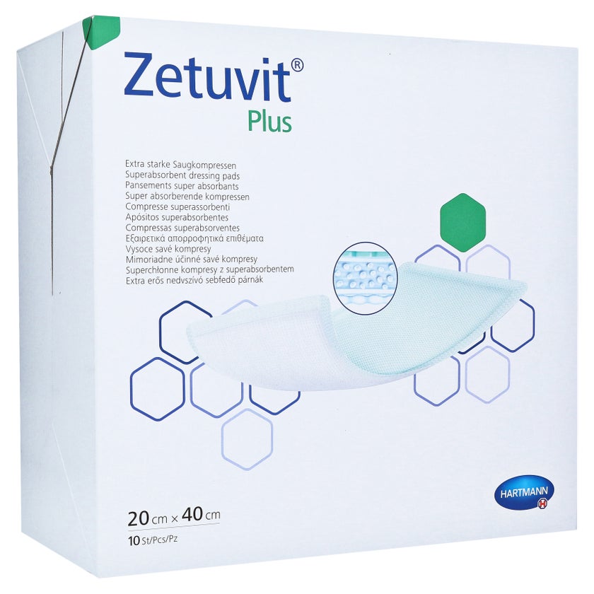 Zetuvit Plus Extrastarke Saugkompresse steril 10 St