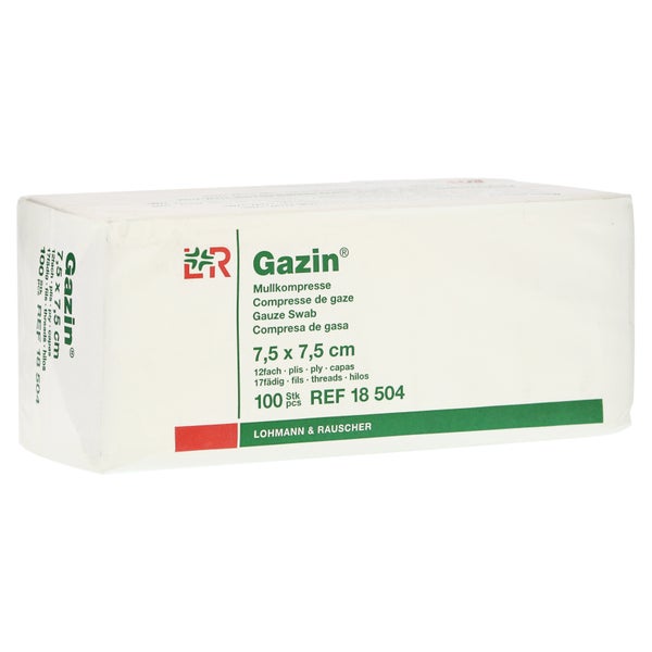 Gazin Mullkompressen 7,5x7,5 cm unsteril 12fach 100 St