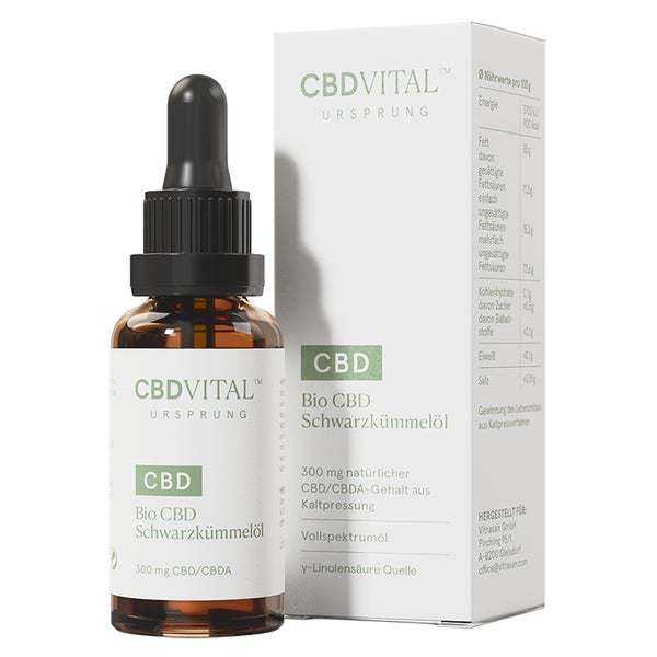 CBD VITAL Bio Schwarzkümmelöl mit CBD gegen Allergien 30 ml