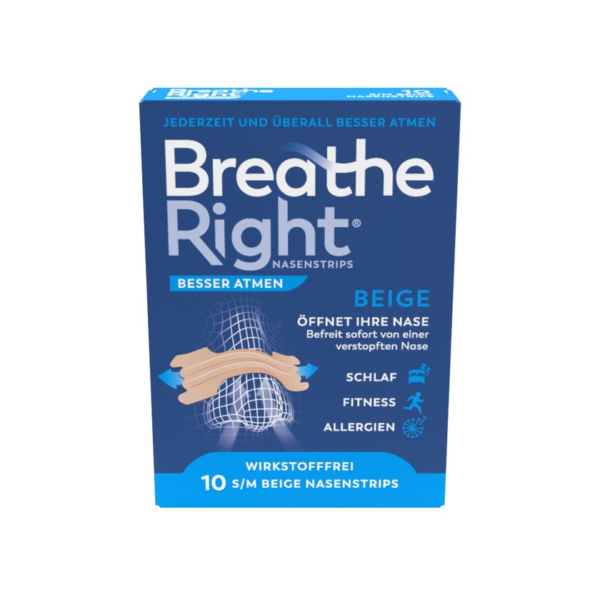 Besser Atmen Breathe Right Nasenpflaster Beige Normal 10 St