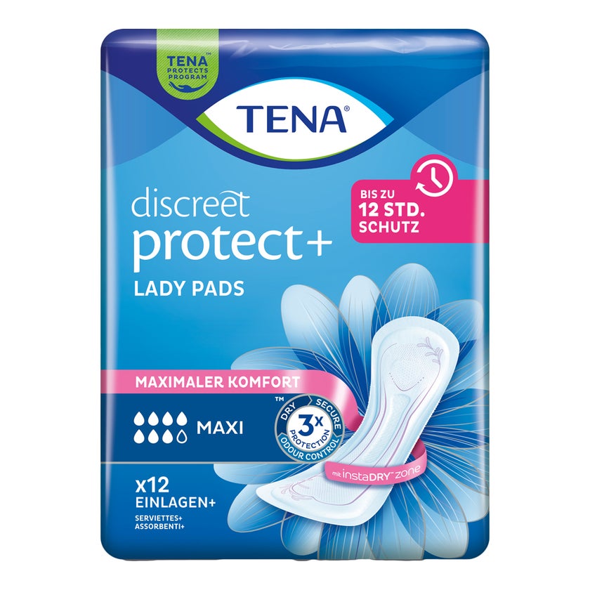 TENA Lady Discreet Maxi Inkontinenzeinlagen, 12 Stück 12 St