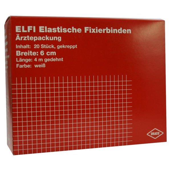 Dracoelfi Elastische Fixierbinde 6cmx4m gekreppt 20 St