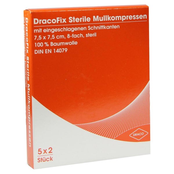 Dracofix PEEL Kompressen steril 7,5x7,5cm 8fach 5X2 St