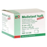Lohmann Rauscher Mollelast haft Kohäsive Fixierbinde Latexfrei 1 Stück - Weiß / 6 cm x 20 m 1 St