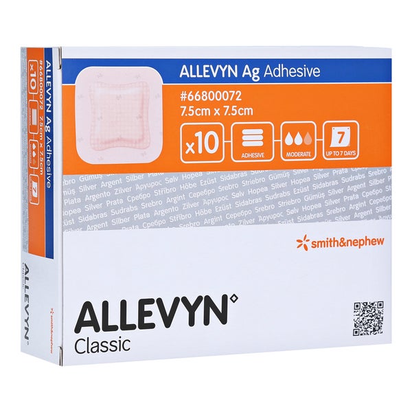 Allevyn Ag Adhesive 7,5x7,5 cm Wundverba 10 St