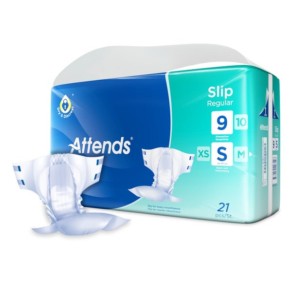 Attends Slip Regular 9 All-in-One Inkontinenzprodukt Small, 28 Stück 4X21 St