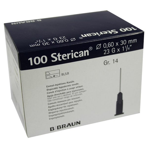 B. Braun Sterican Standardkanülen 100 Stück (Gr. 14, G 23 x 1 ¼" / Ø 0,60 x 30 mm, blau) 100 St