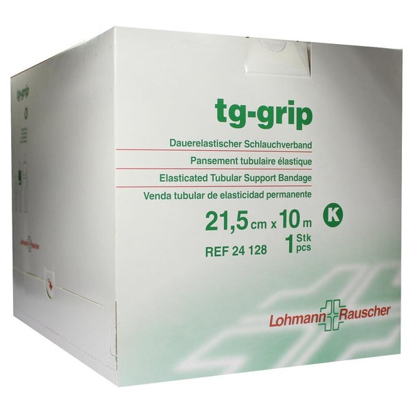Lohmann & Rauscher tg grip Stütz-Schlauchverband, 10 m, querelastisch und hautfreundlich - 1 Stück, K (21,5 cm) für Rumpf (mittel) 1 St