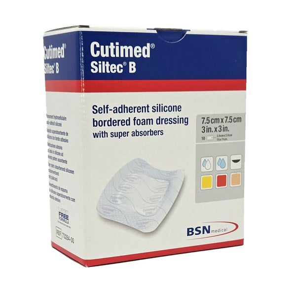 Cutimed Siltec B Schaumverb.7,5x7,5 cm m 10 St