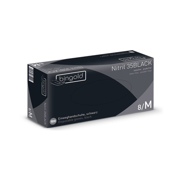 Bingold Nitril 35 BLACK Handschuhe puder 100 St 100 St