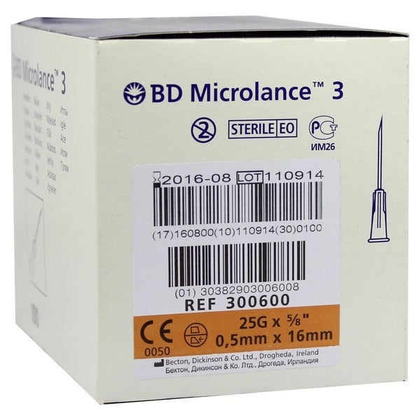 BD Microlance Kanüle 25 G 5/8 0,5x16 mm 100 St