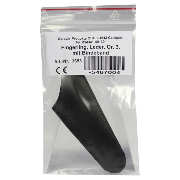 Fingerling Leder Gr.3 mit Bindeband 1 St