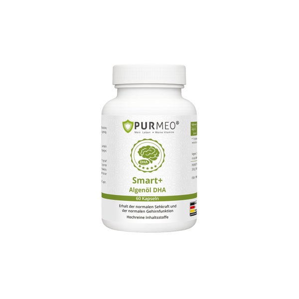 PURMEO Smart+ Algenöl DHA veganes Omega-3 60 St