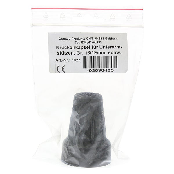 Krückenkapsel 18/19 mm schw.Stahleinl.Un 1 St