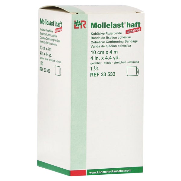 Lohmann & Rauscher Mollelast haft kohäsive Fixierbinde weiß - 4 m x 10 cm 1 St