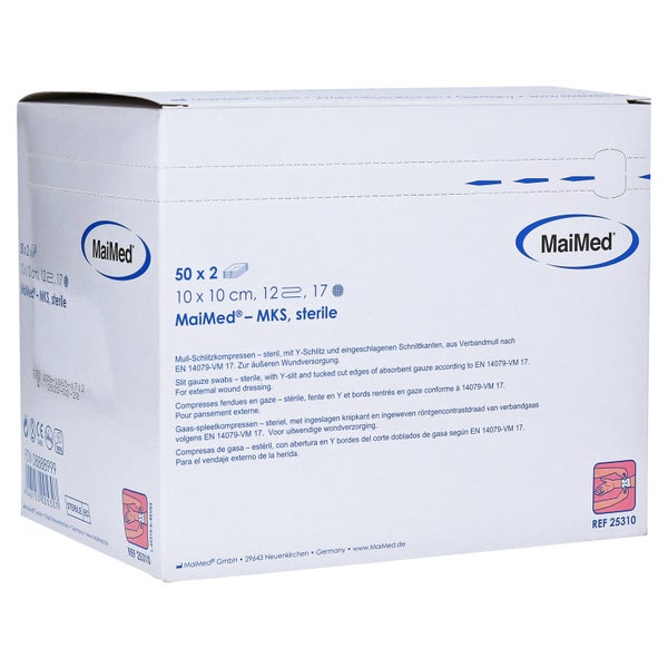 MaiMed® Mullkompressen steril 12-fach 50 x 2 Stück - 10 x 10 cm 50X2 St