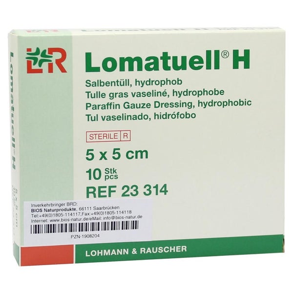 Lomatuell H Salbentüll 5x5 cm steril 10 St