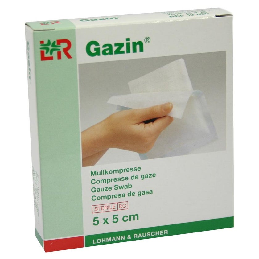 Lohmann & Rauscher Gazin Mullkompresse steril, 8- fach,  5 x 2 Stück - 5 x 5 cm 5X2 St