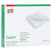 Lohmann & Rauscher Gazin Mullkompresse steril, 8- fach,  5 x 2 Stück - 7,5 x 7,5 cm 5X2 St