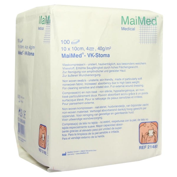 MaiMed Stoma Vliesstoffkompressen 4-lagig 100 St