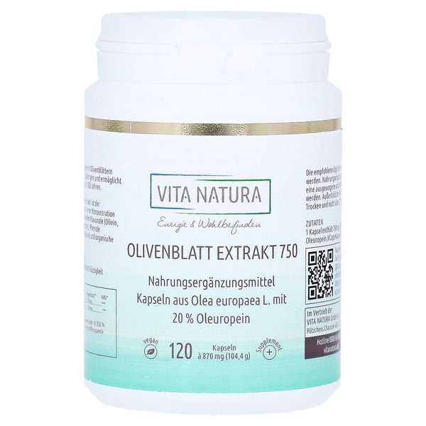 Olivenblatt-extrakt 750 mg Vegikapseln 120 St