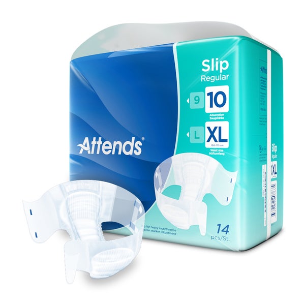 Attends Slip Regular 10 All-in-One Inkontinenzprodukt Large, 26 Stück 26 St
