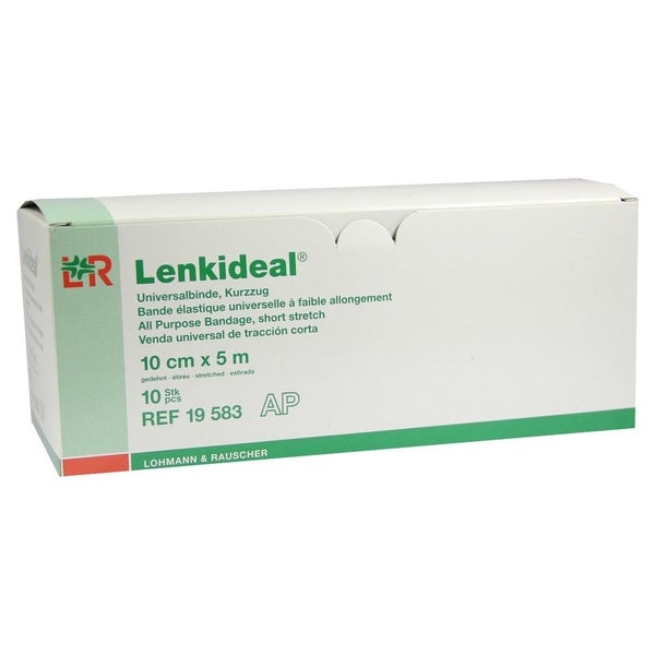 Lohmann & Rauscher Lenkideal Idealbinde, dauerelastisch, ohne Verbandklammern, weiß - 1 Packung = 10 Stück, lose im Karton, Maße: 10 cm x 5 m 10 St