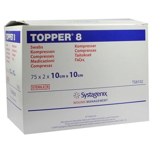 Topper 8 Kompressen 10x10 cm steril 75X2 St
