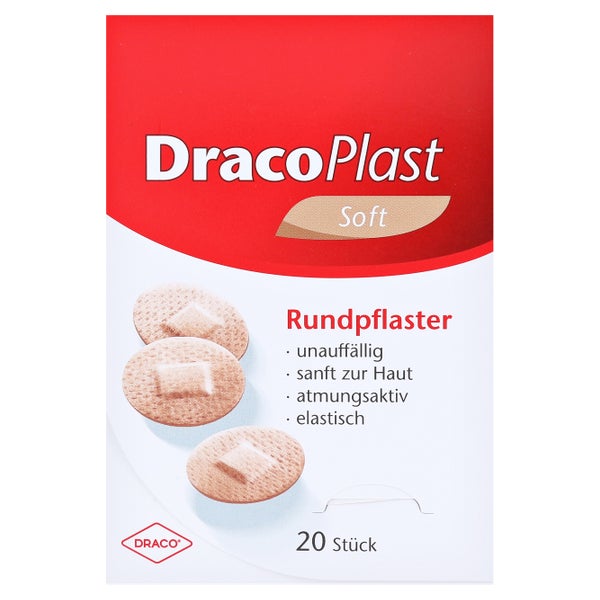 Dracoplast Soft Pflaster 2,2 cm rund hau 20 St